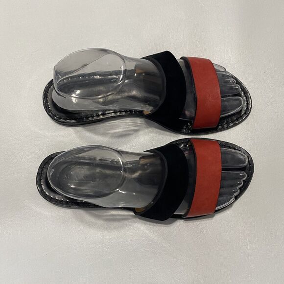 Amanu‎ Women’s 8 Style 02 The Sabi Red And Black Leather Suede Strap Sandal - Picture 2 of 11